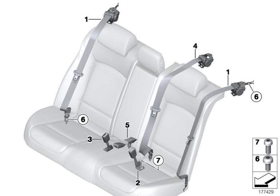 Diagram Safety belt rear for your 2023 BMW X3  30eX 