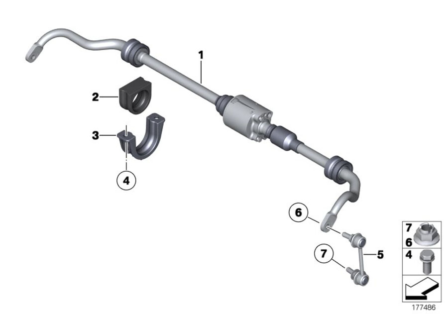 Diagram Rear stabilizer BAR/DYNAMIC Drive for your 2017 BMW 528i   