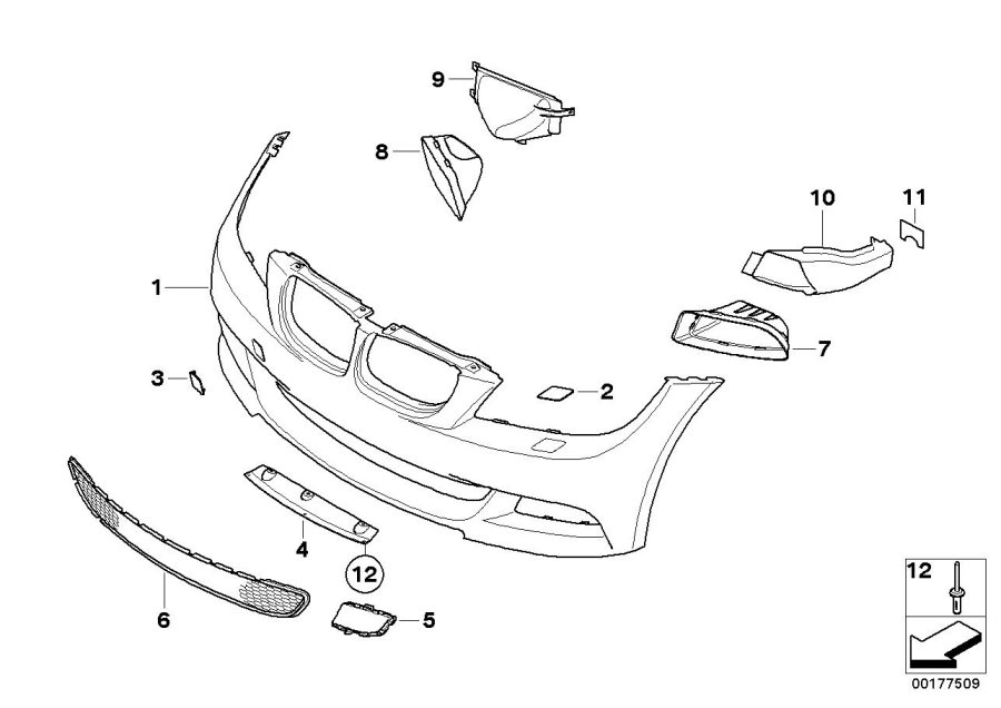 Diagram BMW Performance Aerodynamics, front for your 2004 BMW 645Ci  Convertible 