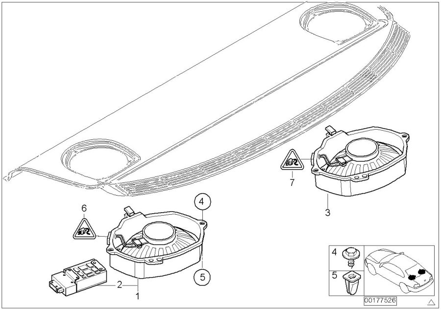 Diagram Subwoofer hifi system Harman Kardon for your BMW