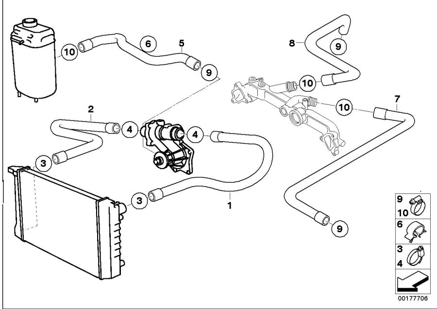 Diagram Cooling System Water Hoses for your 2016 BMW M6   