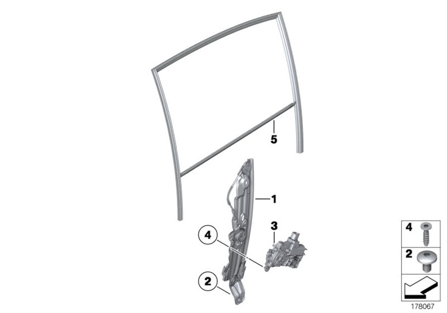 Diagram DOOR WINDOW LIFTING MECHANISM REAR for your 2010 BMW 740Li Automatic Sedan 