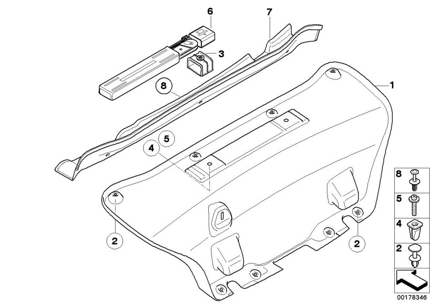 Diagram Trunk lid trim panel for your 1987 BMW M3   