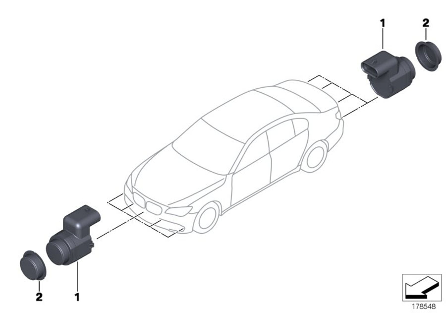 Diagram Park Distance Control (PDC) for your BMW 330i  