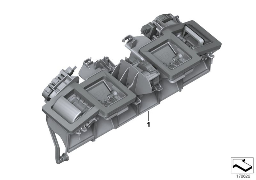 Diagram Distribution housing, A/C unit, upper for your 1988 BMW M6   