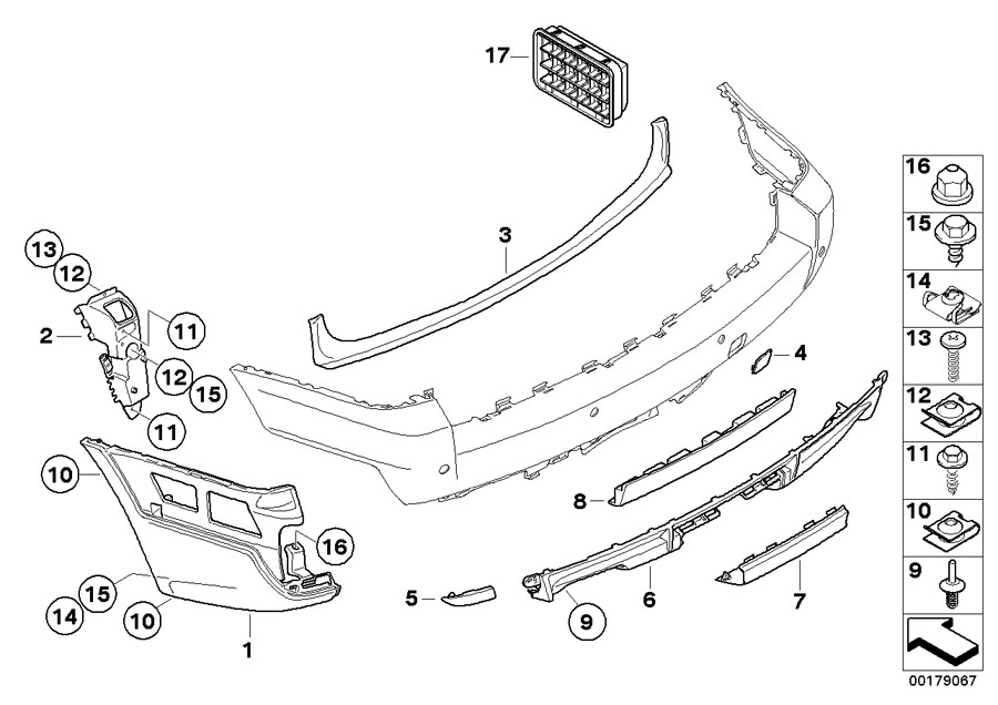 Diagram Mounting parts for your 2007 BMW X3   