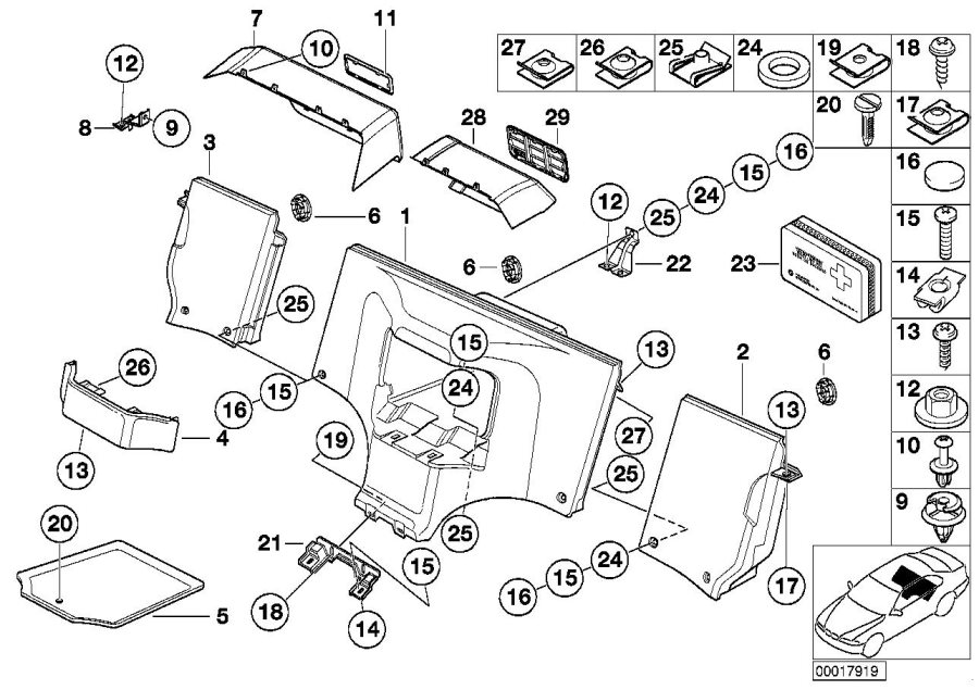 Diagram Stowage box for your 2007 BMW M6   