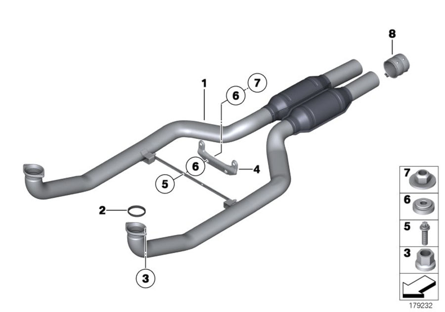 Diagram Front muffler for your 2016 BMW 650i   