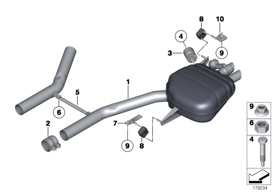 Diagram Exhaust system, rear for your 2018 BMW X2   