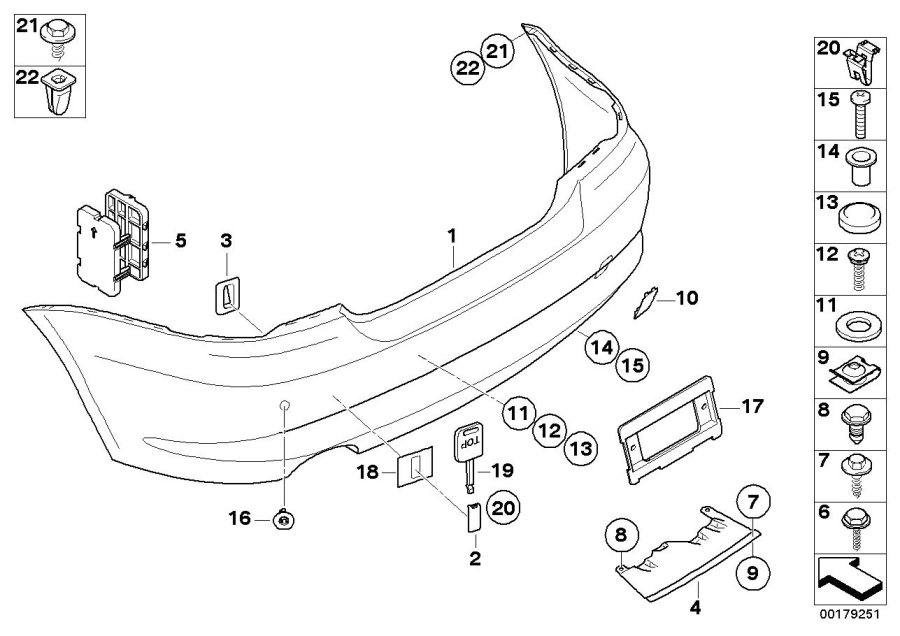 Diagram Trim cover, rear for your 1996 BMW M3   