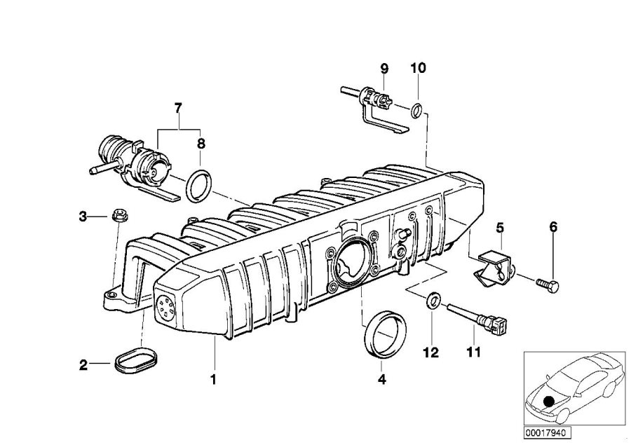 Diagram Intake manifold system for your 2012 BMW M6   