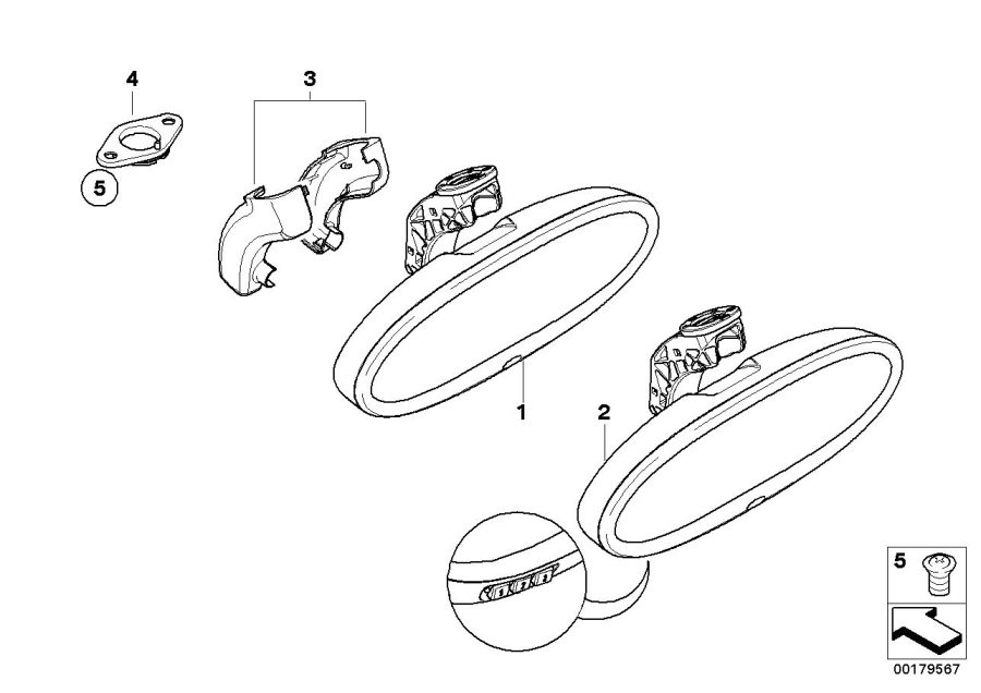 Diagram Interior mirror with automatic-dip for your MINI