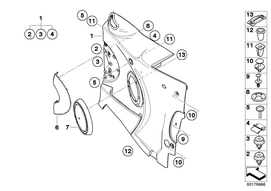 Diagram Lateral trim panel rear for your MINI