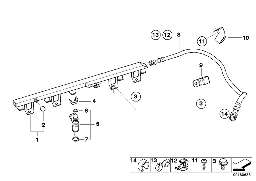 Diagram Fuel injection SYSTEM/INJECTION valve for your 2004 BMW 325xi   