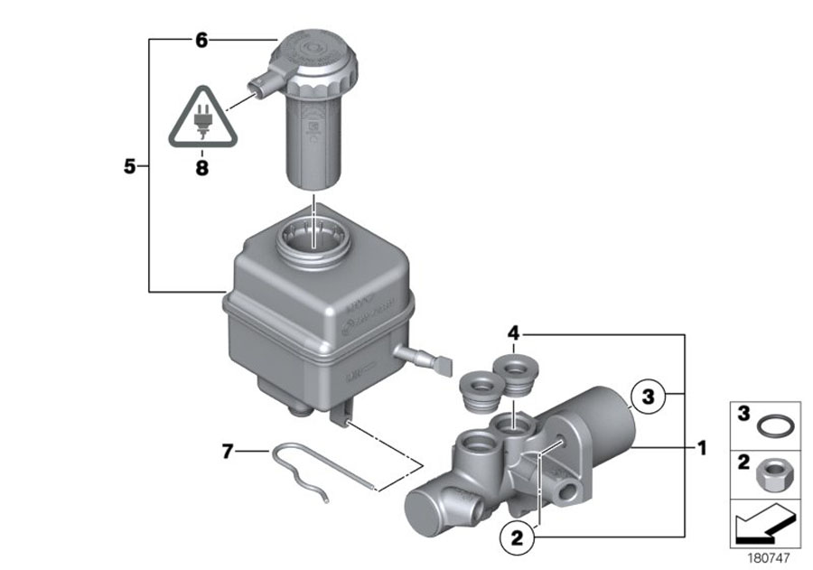 Diagram Brake master CYLINDER/EXPANSION tank for your 2014 BMW 535dX  Sedan 