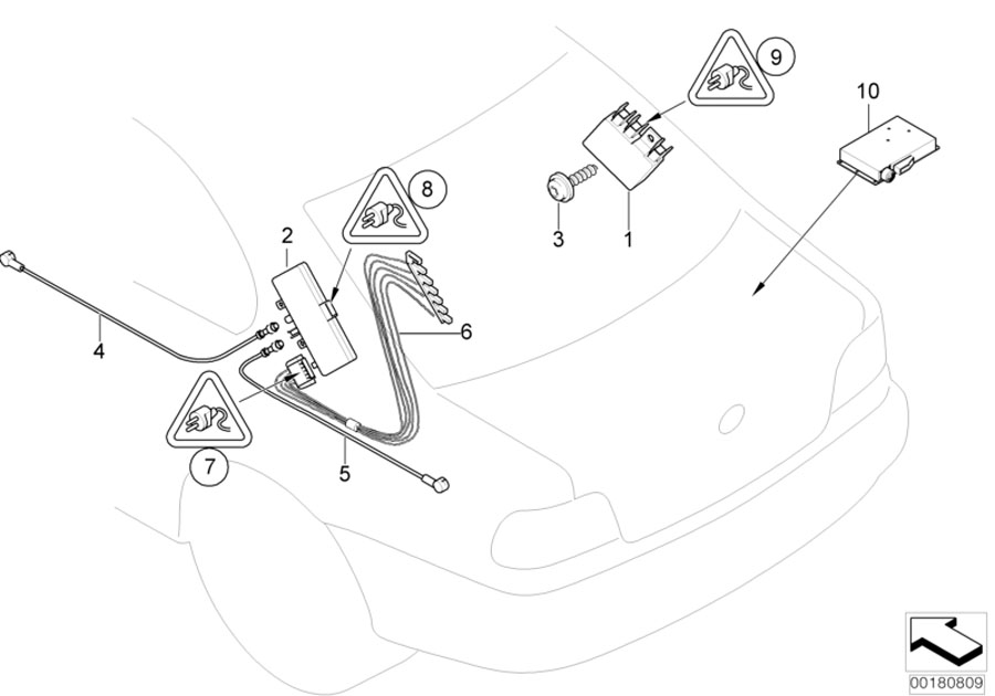 Diagram Single parts F antenna-diversity for your BMW