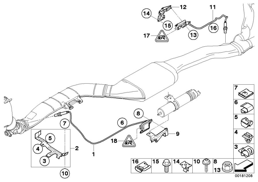 Le diagramme Sonde gaz d"échappement / sonde NOX pour votre BMW