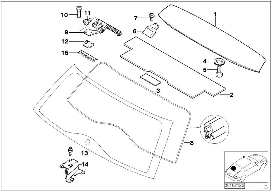 Diagram Trunk LID/REAR window for your 1988 BMW M6   