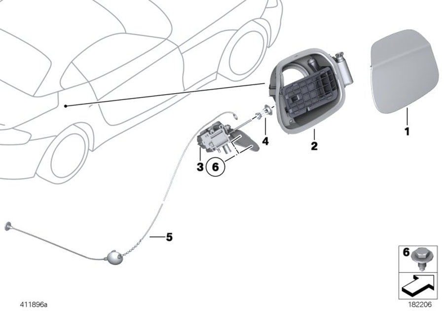 Diagram Fill-in flap for your 2015 BMW M6   