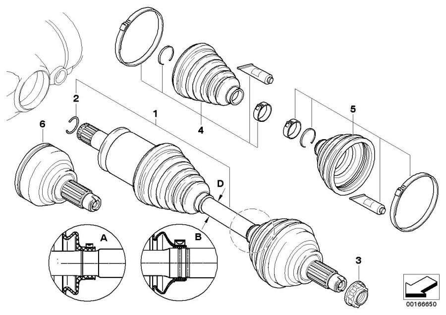 Diagram Final drive(frnt axle),output shaft,4whl for your 2007 BMW X5   