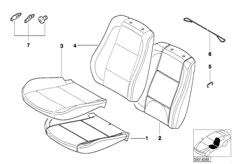 Diagram Seat front, upholstery & cover base seat for your BMW X5  