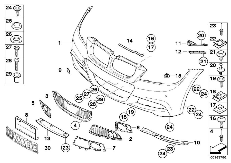 Diagram M Trim, front for your 2009 BMW 323i   