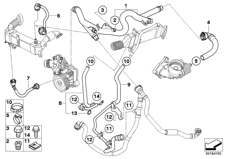 Diagram Cooling System Water Hoses for your 2021 BMW M3   