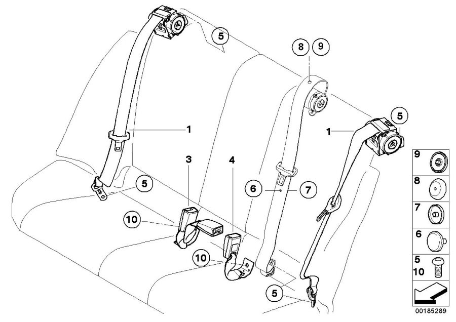 Diagram Safety belt rear for your 2013 BMW