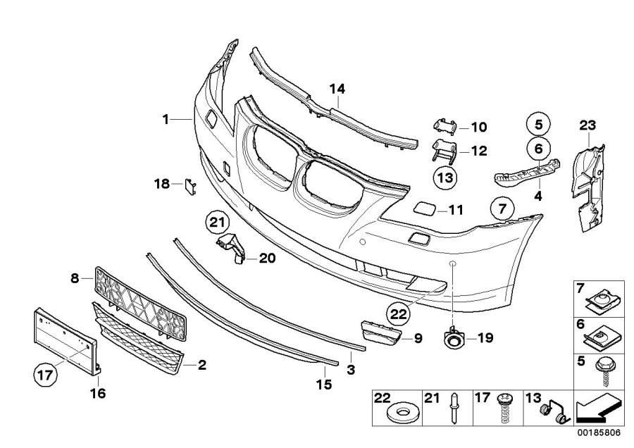 Diagram Trim cover, front for your 1999 BMW 540i   