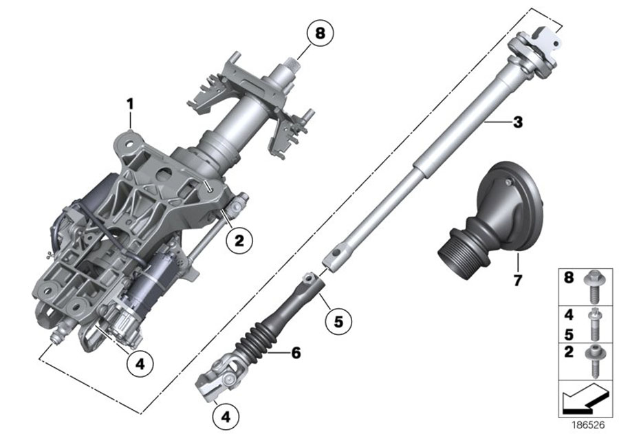 Diagram Electron.steer. column adj./add-on parts for your 2014 BMW 740i   
