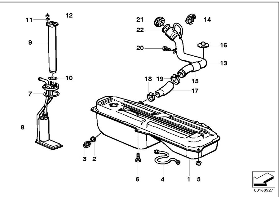 Diagram Fuel TANK/ATTACHING parts for your 2023 BMW X3  30eX 