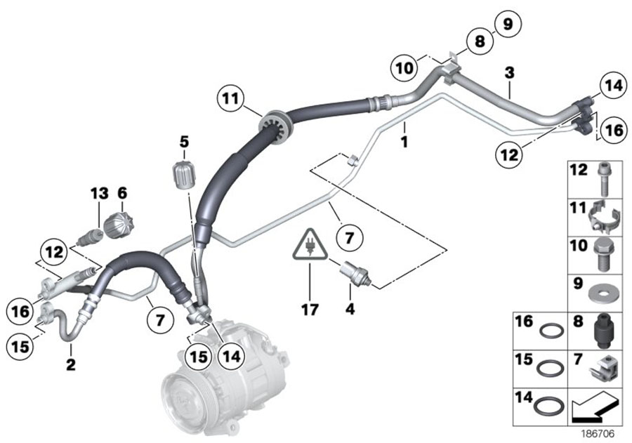Diagram Coolant lines for your BMW