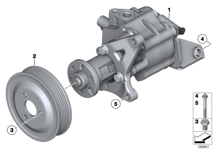 Diagram Power steering pump for your BMW