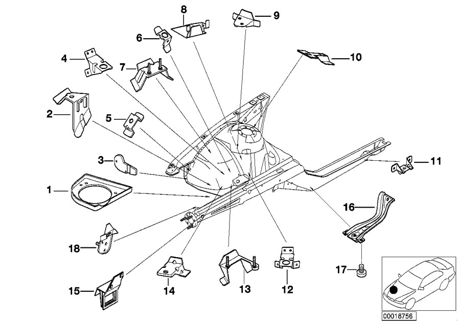 Le diagramme Support de châssis avant droit pour votre BMW