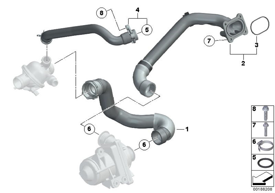 Diagram Cooling System Water Hoses for your 2010 BMW 740i   
