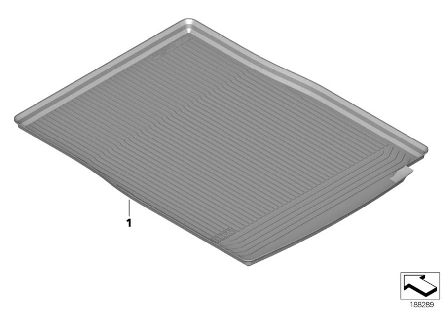 Diagram Fitted luggage compartment mat for your 2018 BMW X2 28i  