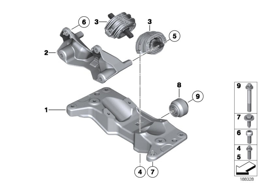 Diagram Gearbox suspension for your 2008 BMW M6   