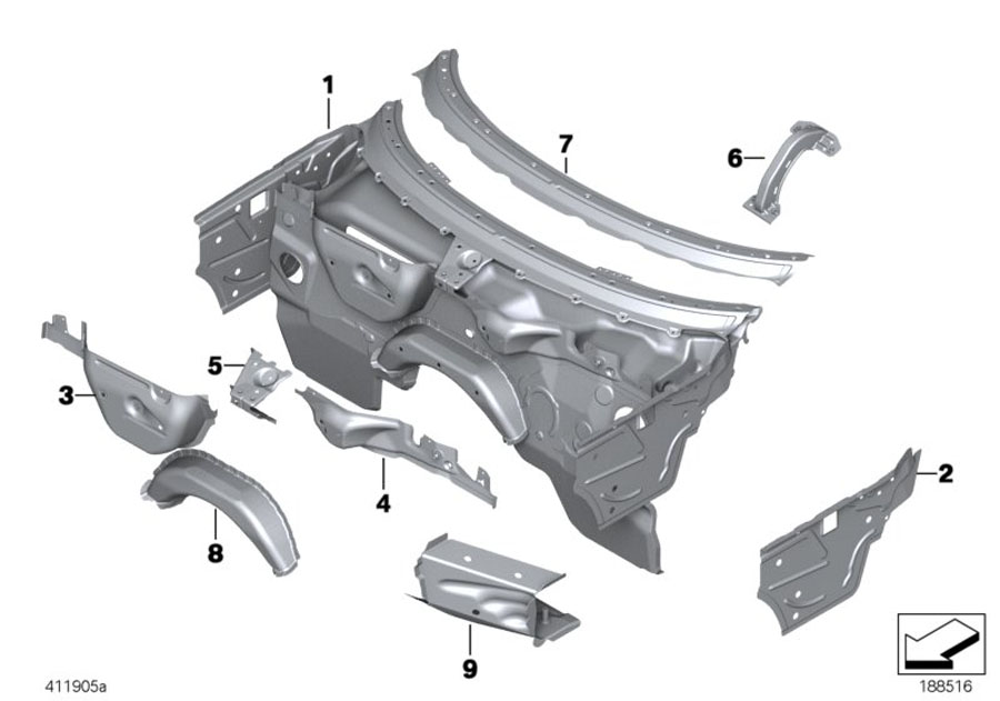 Diagram Splash wall parts for your 2014 BMW M6   