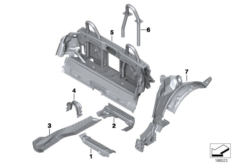 Diagram Partition TRUNK/FLOOR parts for your BMW