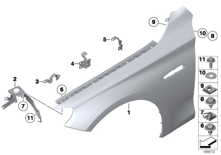 Diagram Front side panel for your BMW