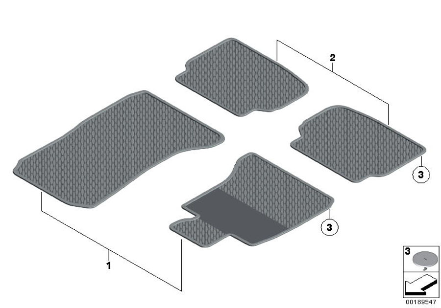 Diagram Rubber mat for your 2015 BMW 740Li Automatic Sedan 