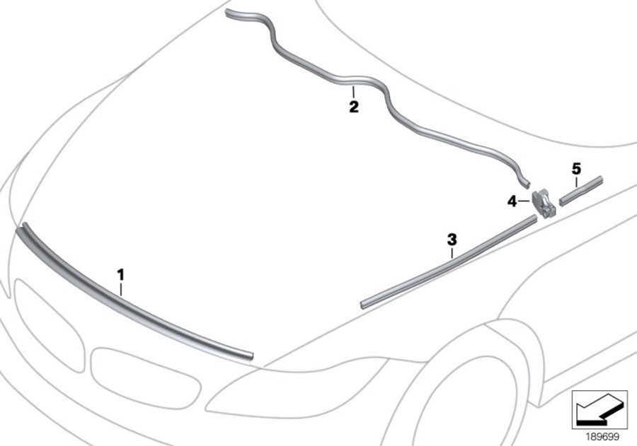 Diagram Hood seals for your 2018 BMW X2 28iX  