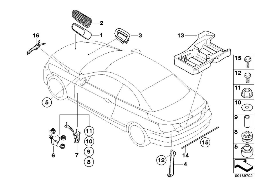 Diagram Various body parts for your BMW