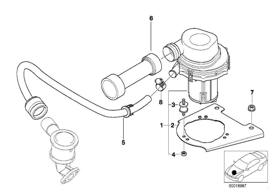 Diagram Emission control-air pump for your BMW M6  