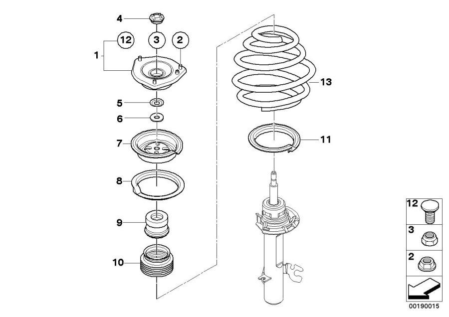 Diagram COIL SPRING/GUIDE SUPPORT/ATTACH.PARTS for your MINI