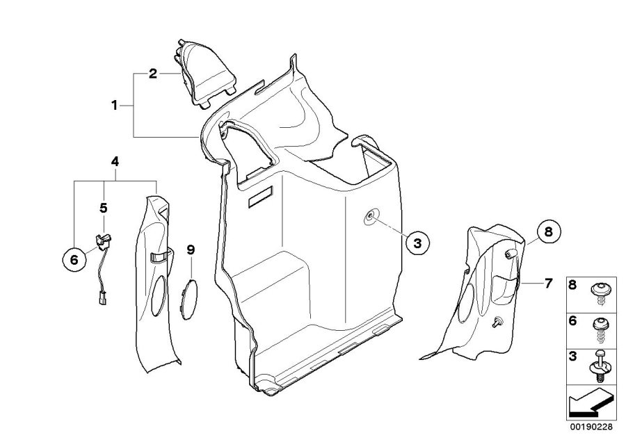 Diagram LATERAL TRUNK FLOOR TRIM PANEL for your MINI