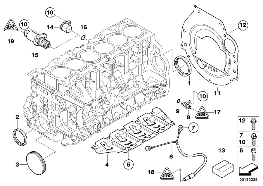 Diagram Engine Block Mounting Parts for your 2013 BMW
