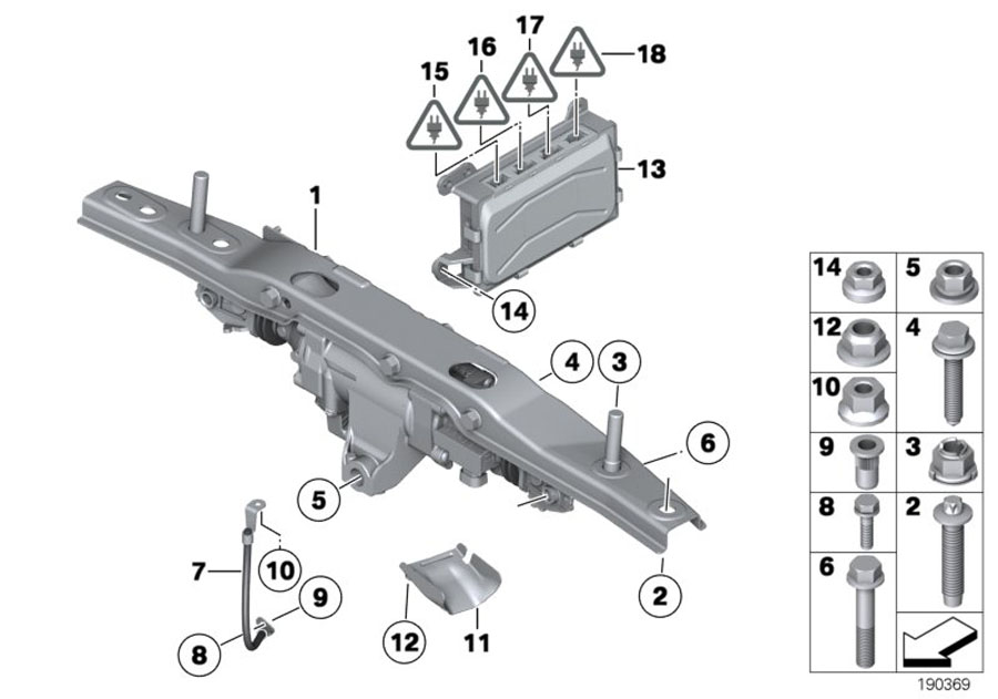 Le diagramme Actionneur HSR/pièces accolées/boîtier pour votre BMW