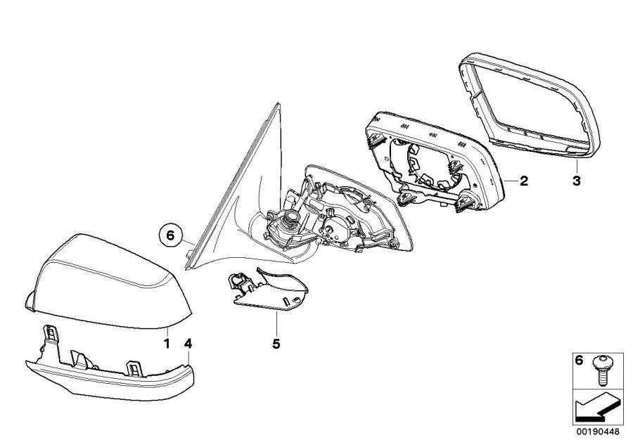 Diagram Outside mirror for your 2012 BMW M6   