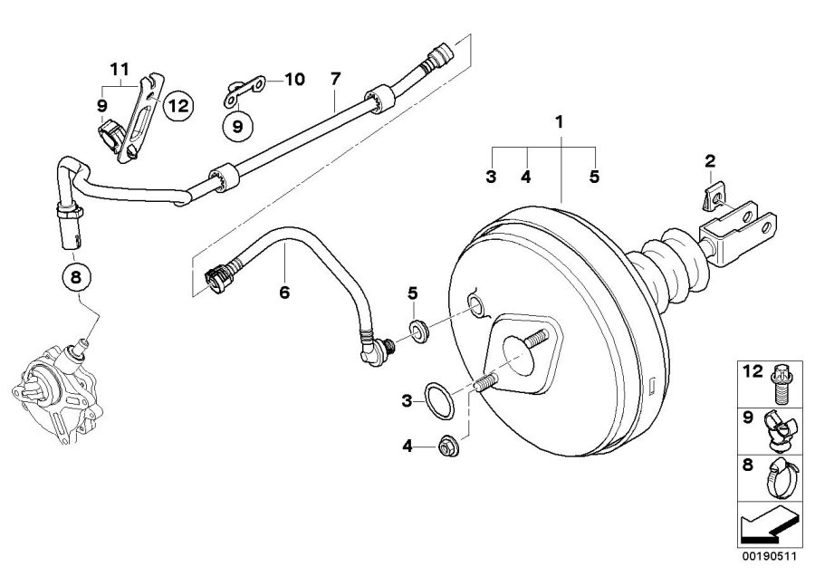 Diagram Power brake unit depression for your 2009 BMW 750i   